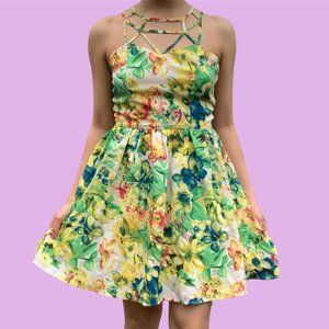 FOREVER 21 TROPICAL FLORAL‎ MINI DRESS